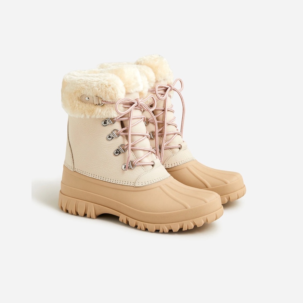 J Crew Perfect Winter snow boots with sherpa